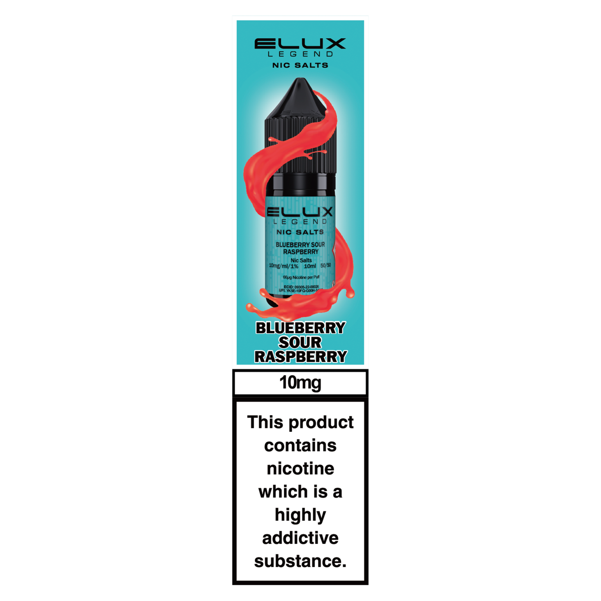 Elux Legend Nic Salts 10ml - Blueberry Sour Raspberry